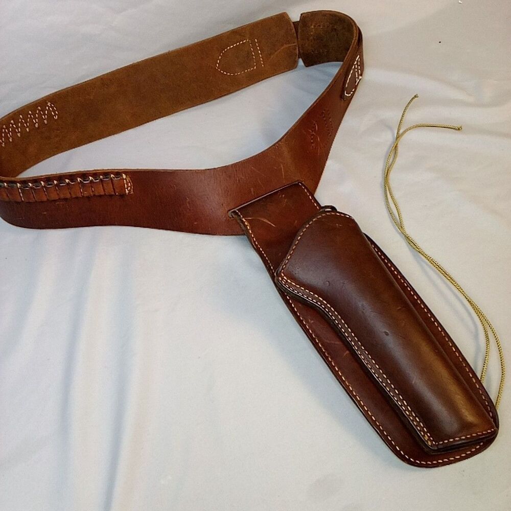 Hunter Leather Holster Ammo Belt 22 Caliber Western RH Cowboy Rig Vintage Gear